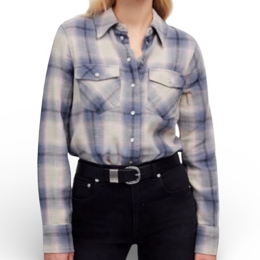 Madewell Snap Button Plaid Flannel Shirt Size 00